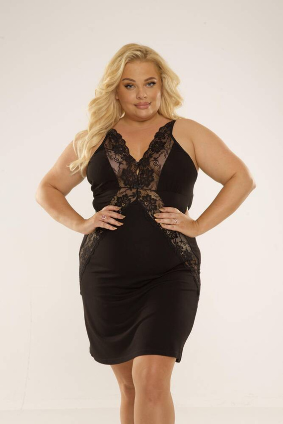 879 Agnes Forex Nachthemd - schwarz