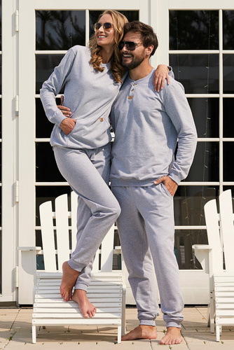 Leader-Trainingsanzug-Set lang. ärmel, Länge. hose Italian Fashion - melange