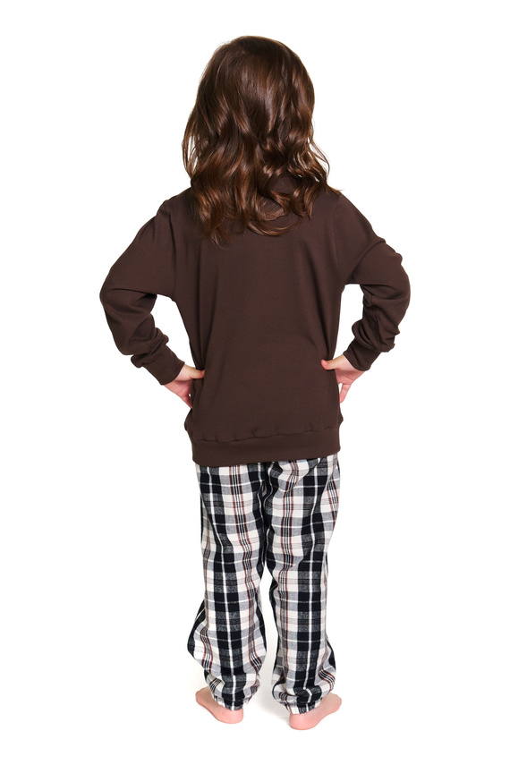 7335 Doctor Nap Kinderpyjama – Baumwolle und Flanell, Unisex, Brownie-Karomuster