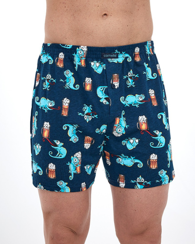 001/175 011/175 Cornette Classic Leon Herren-Boxershorts – Baumwolle, bequem, mit lustigem Aufdruck, Marineblau