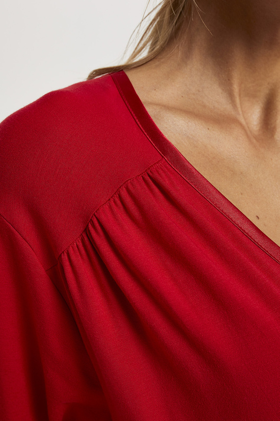 Song Damen 3/4 Ärmel Bademantel Italian Fashion - rot