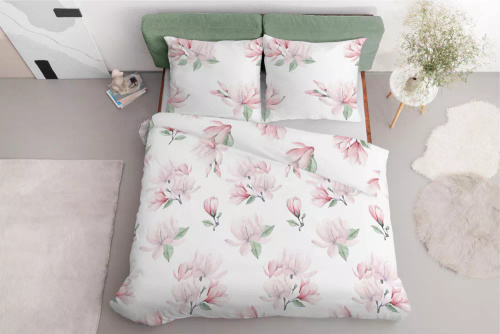 5034 A Mikrofaser-Bettwäsche mit Blumen Detexpol rosa