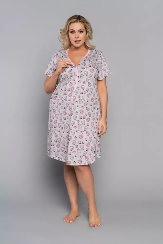 Dolce Damen Kurzarmhemd Italian Fashion - Druck