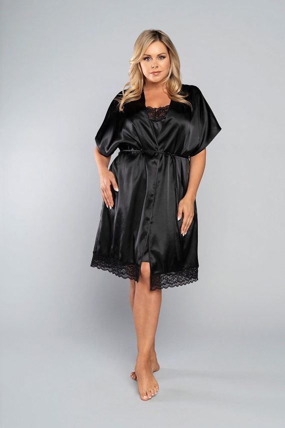 Touch Kurzarm-Bademantel Italian Fashion - schwarz