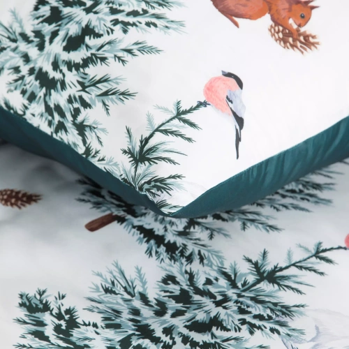 Roland Eurocurtains Mikrofaser-Weihnachtsbettwäsche – grün, verziert mit einem bezaubernden Aufdruck