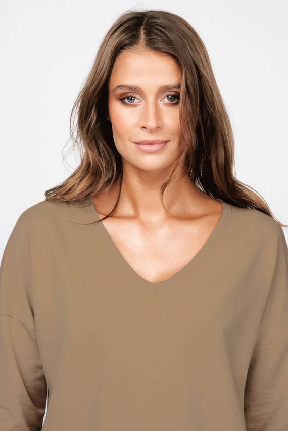 Karina Damen Langarm Tunika Italian Fashion - camel