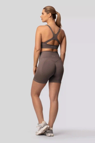 Spaio PUSH-UP PRO formende nahtlose Shorts Fitness hoher Bund taupe