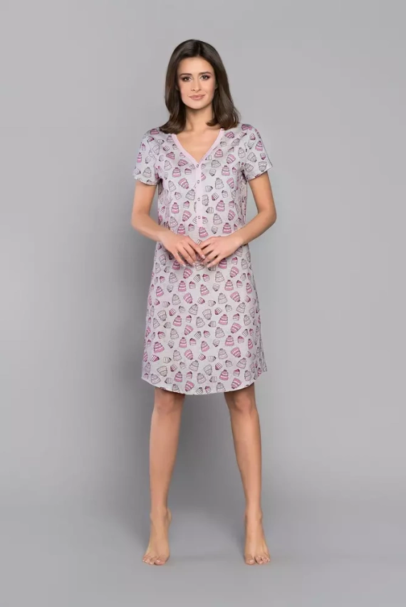 Dolce Damen Kurzarmhemd Italian Fashion - Druck