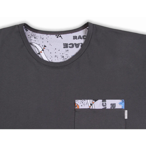 2660/09 Sesto Senso Herren-Langarmpyjama und Hose – Graphit