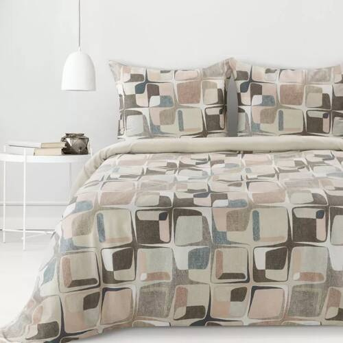 Frühling 36 Geometrie Satinbettwäsche Eurovorhänge Beige