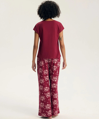 Henderson Greta 45405 Damen-Pyjama 100% Baumwolle Spitze Lange Hose