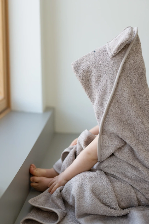 Yosoy Bambushandtuch mit Ohren – grau