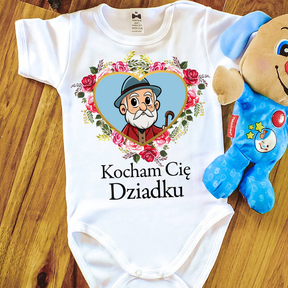 SKU N069 „Ich liebe dich, Opa“ Moocha Kurzarm-Body, weiß