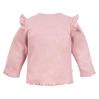 Fluffy Tails Eevi gerippte Babybluse – rosa, mit Rüschen an den Schultern