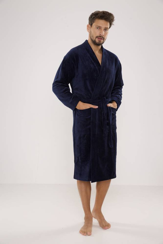 391 Hugo Herren Bademantel De lafense - marineblau