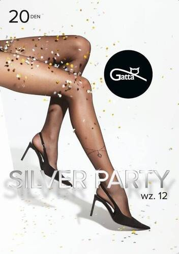 Silver Party Modell 12 20 den Gatta Strumpfhose – Nero-Silber