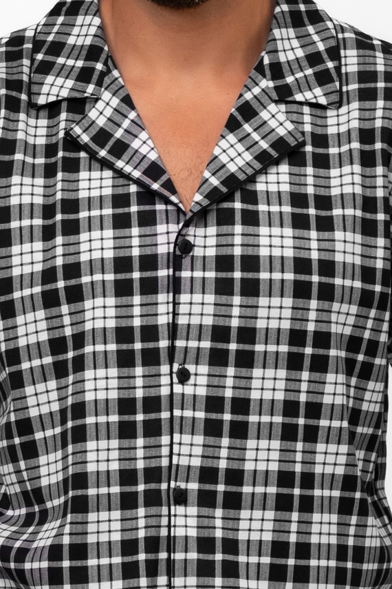 Herren Schlafanzug Klark - 100% Baumwolle, lange Ärmel und Hosen Italian Fashion 