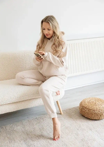 Randi Dkaren Damen-Trainingsanzug-Set – Beige