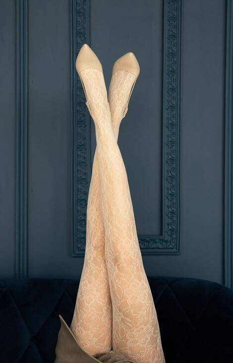 Rosa Stile Openwork Vaneziana Damenstrumpfhose – Mädchen