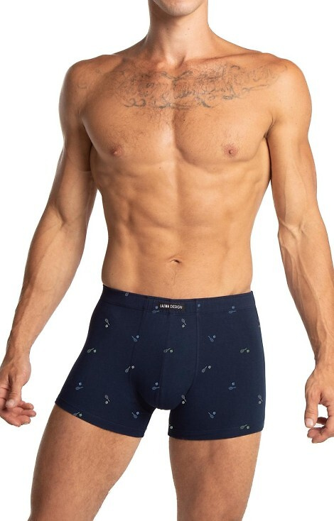 M-1074 Lama Herren-Boxershorts – Baumwolle, 2 Stück in einer Box, Schwarz und Marineblau