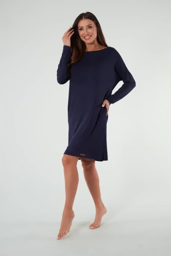 Akord Damen Langarm-Tunika Italian Fashion - marineblau