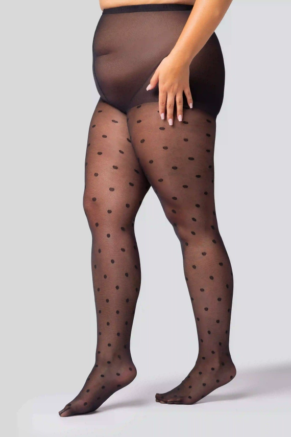 Polka Dot Mona Queen Size Strumpfhose 30 den – gepunktet, halbmatt, elegant