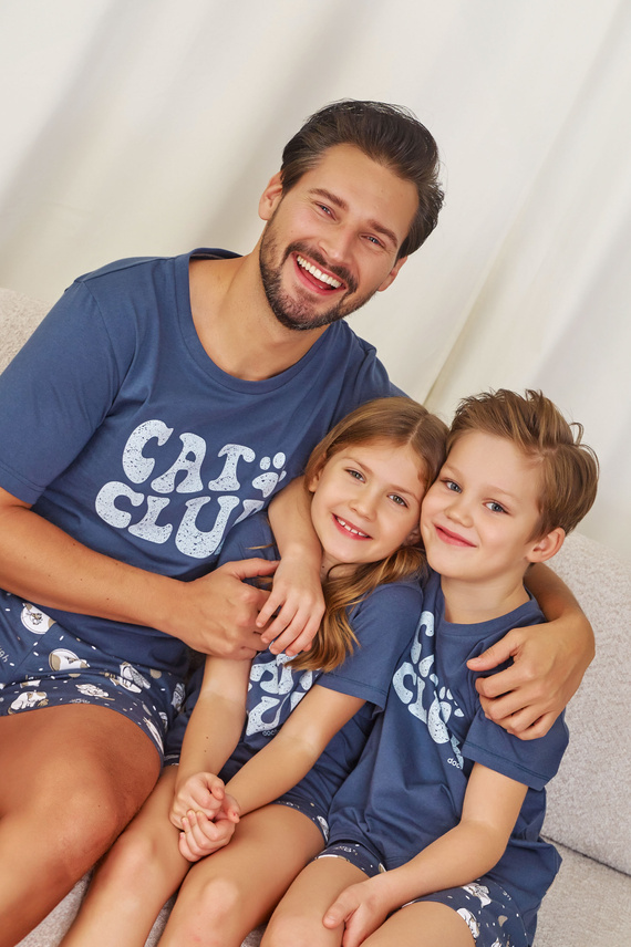 7204 „Cat Club“ Doctor Nap Herren-Pyjama – tiefblau