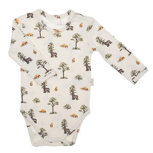 218094 Yogi Bear Baby-Body Nicol – Baumwolle, lange Ärmel, Waldmuster