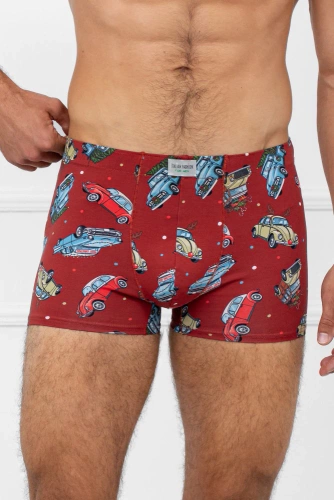 Italienische Retro-Boxershorts für Herren – Baumwolle, Elastan, Weihnachtsmuster