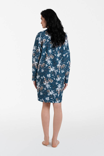 Nikjana Damen Langarm Tunika Italian Fashion - Druck