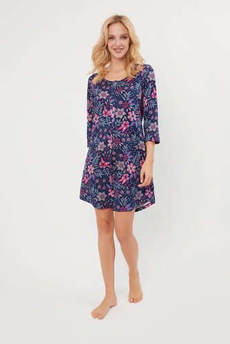 Folk ungeknöpft Nachthemd, 3/4 Ärmel Italienisch Mode - Druck