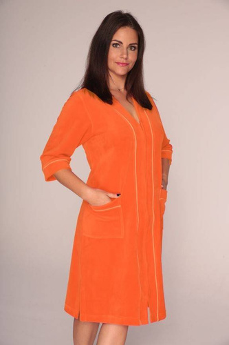 974 / 352 Velour Forex Damenbademantel - orange