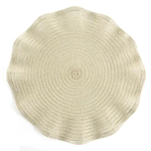 Eurofirany Tischset elegante Platzmatte unter Teller Glamour Stil June champagne beige