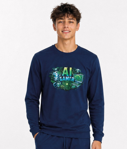 Jugend-Pyjama Cornette F&Y 998/61 AI Dunkelblau 100% Baumwolle Lang