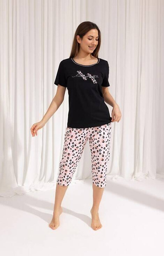 689 Regina Damenpyjama – Schwarz