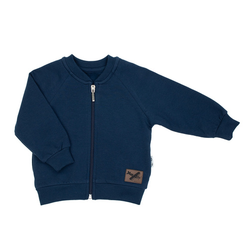 219272 Willy Nicol Sweatshirt – marineblaue Baumwolle mit Reißverschluss