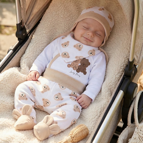 ABK-0048 Sweet Bears Baby-Set aus Nini-Bio-Baumwolle