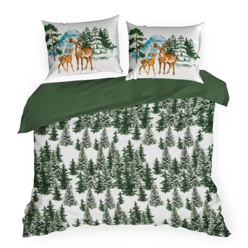 Weihnachtsbettwäsche Elsa Eurofirany beige 100% Baumwolle mit Reißverschluss