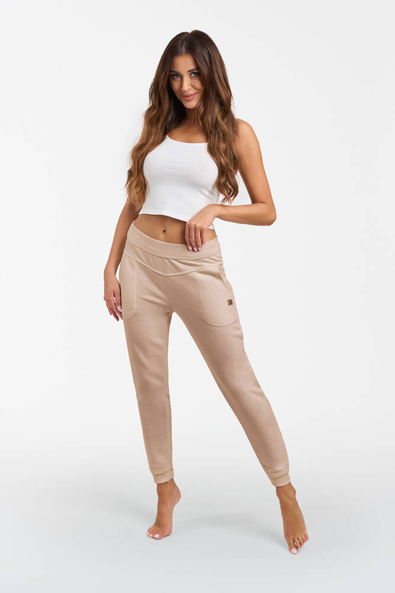 Roma Damen-Sweatpants Italian Fashion - beige