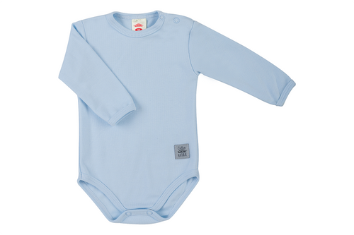03251DRB „Unitone Blue“ Makoma Baby-Body mit langen Ärmeln, blau