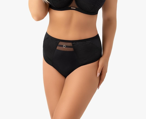 F020 Lori Gorsenia Schwarze Damen-Slips Mikrofaser Nahtlos