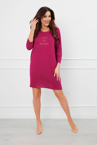 Natura 3/4 Nachthemd Italian Fashion - Wein