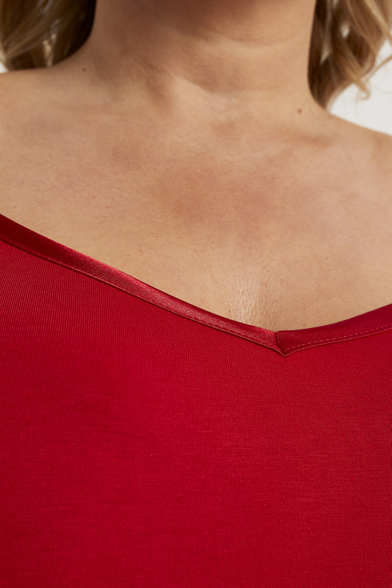 Song Damen Nachthemd, schmaler Träger Italian Fashion - rot