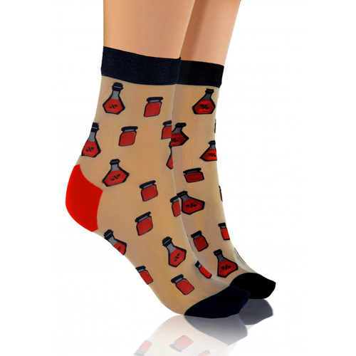 Sesto Senso Damen-Nylonsocken, Himbeeren und Saft