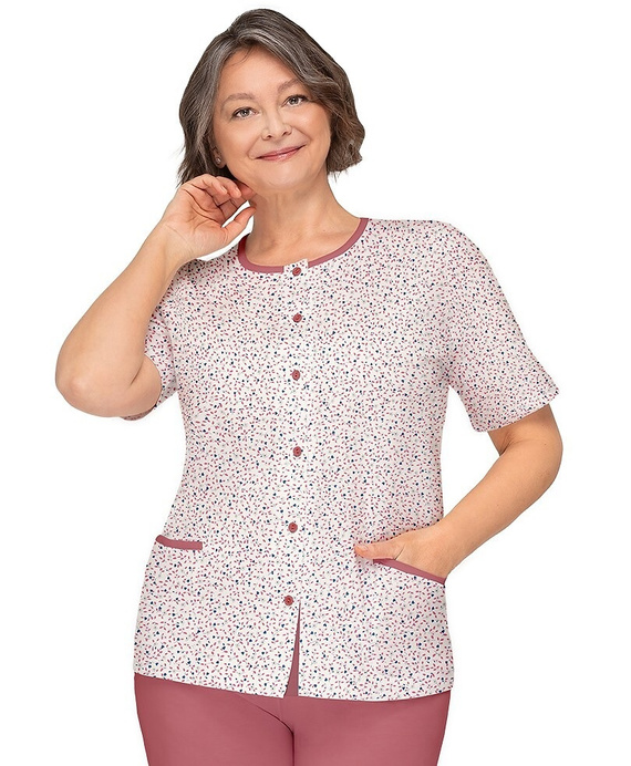 Kasia I 265 Martel-Pyjama, Burgund – Damen-Baumwollpyjama mit Button-Down-Hemd