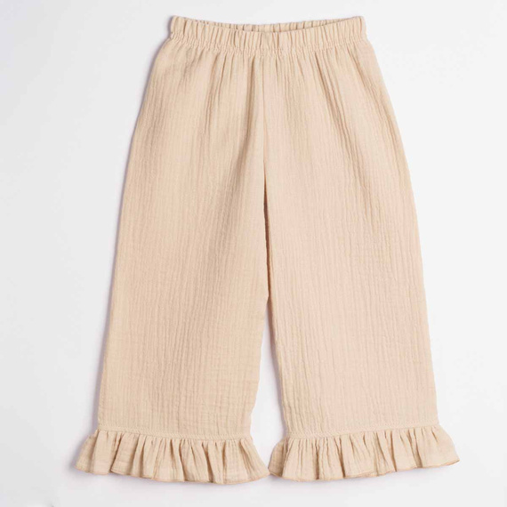 Mädchenhose Nicol 224332 Musselin 100% Baumwolle weit geschnitten, sommerlich - beige