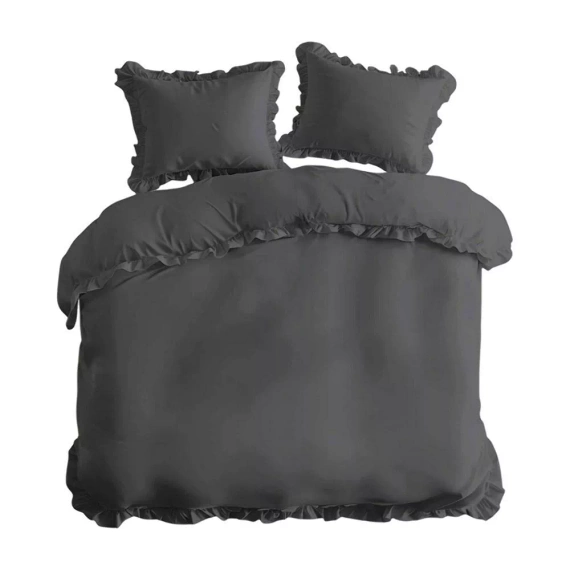 Pure 23 Einfarbige Baumwollbettwäsche Detexpol Graphit