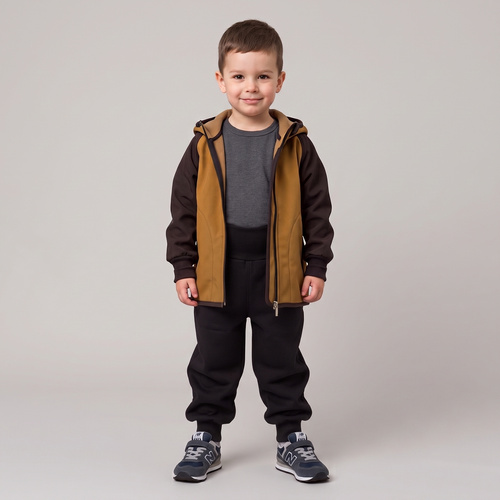 Nicol Hose 229055 Softshell Kinder Fleece hoher Bund mit Bündchen - Schwarz