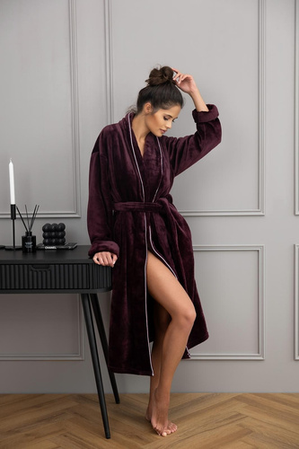 Damenbademantel Cameron Sensis, Burgunderrot – elegantes und bequemes, weiches Material