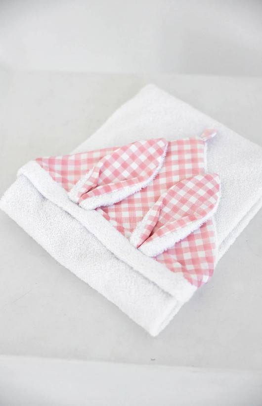 Thamar Baby-Badetuch Sensis - weiß/rosa